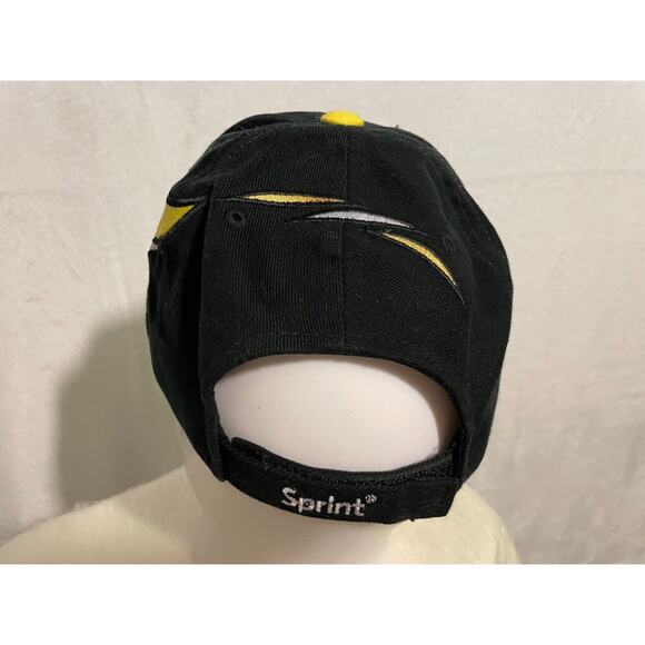 NASCAR Sprint Cup Series Black Hat Yellow Striped Embroidered Strapback - Picture 4 of 8